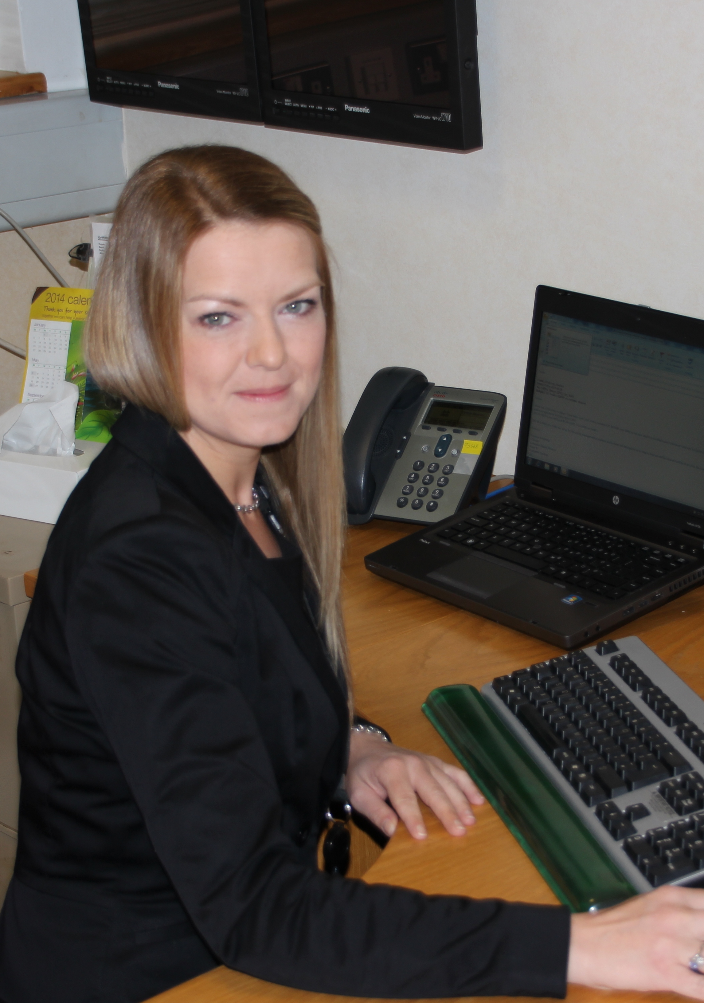 Photograph of Helen Ryan at a Computer 